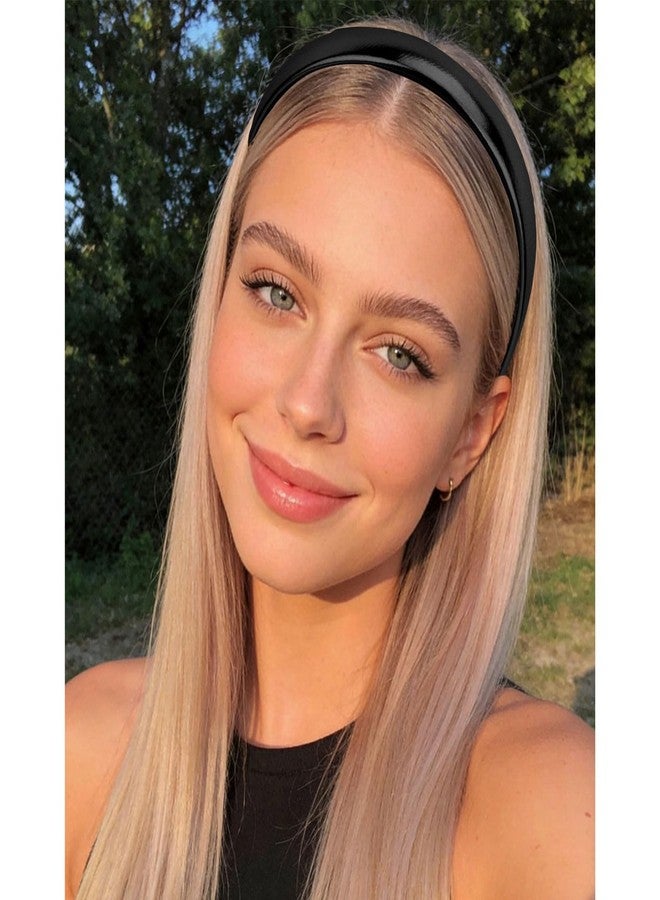 Amariver Black Headbands for Women Glitter Hair Bands DIY Plain Headbands Fashion Black Hair Accessories for Women Girls - Image 3